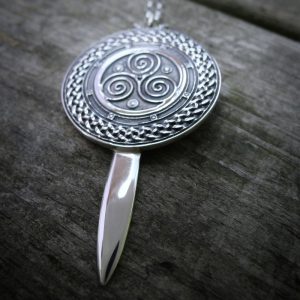 Sword and Shield Pendant and Chain-460