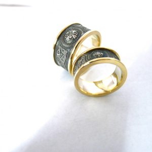 Celtic Jewellery designed and crafted in Listowel. Celtic Rings in gold with oxidised silver