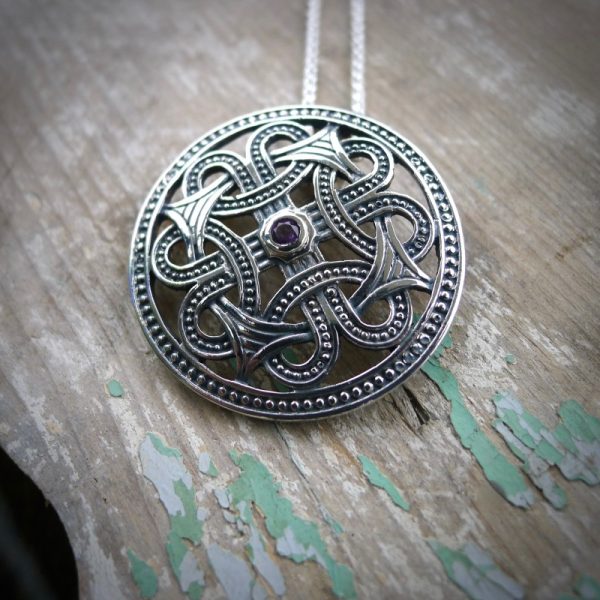 Enna Celtic Necklace with Amethyst-0