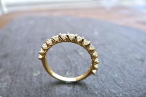 Handcrafted gold Celtic diamond ring