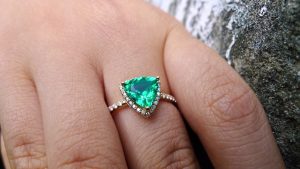 Emerald and Diamond Ring-957