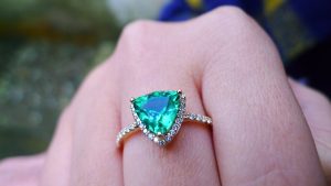 Emerald and Diamond Ring-956
