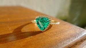 Emerald and Diamond Ring-958